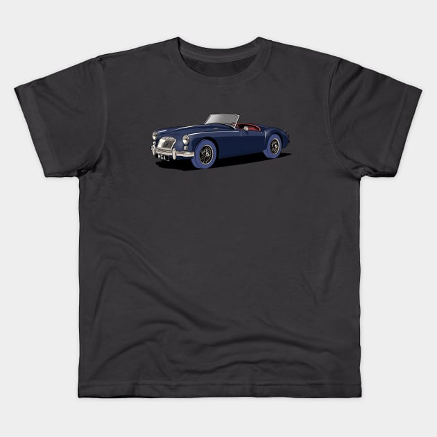 Classic MG MGA Roadster in blue Kids T-Shirt by Webazoot